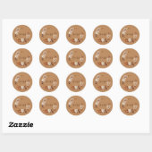 Gouden Herfst Monogram Florale Krans Envelopezegel Ronde Sticker (Vel)