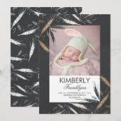 Gouden Herfst Nieuwe Geboorte Aankondiging Baby Fo (Voorkant / Achterkant)