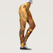 Gouden Herfst Overvloed • Stralend Blad & Eikel Ge Leggings (Rechts)
