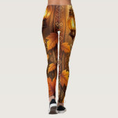 Gouden Herfst Overvloed • Stralend Blad & Eikel Ge Leggings (Achterkant)