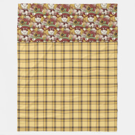 GOUDEN HERFST PLAID PATROON MET STAARTBAK GEZICHTE FLEECE DEKEN