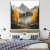 Gouden Herfst Reflecties Canvas Afdruk (Insitu (Slaapkamer))