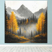 Gouden Herfst Reflecties Canvas Afdruk (Insitu (Houten vloer))