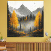 Gouden Herfst Reflecties Canvas Afdruk (Insitu (Woonkamer))