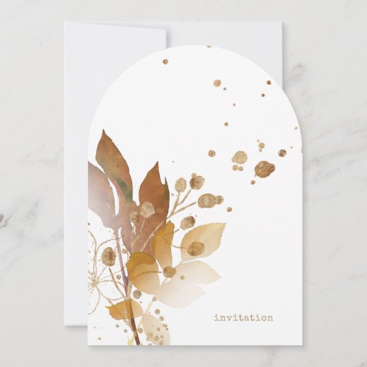 Gouden Herfst Splash Wedding Arch ID655 Kaart (Achterkant)
