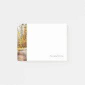 Gouden herfst, weg in bos post-it® notes (Voorkant)