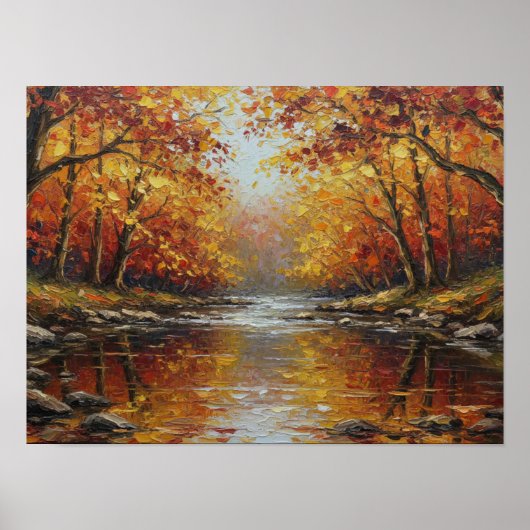 Gouden Herfstbeek Poster (Voorkant)