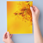 Gouden Herfstbladeren Achtergrond Flyer (Hand)