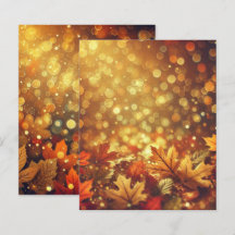 Gouden herfstbladeren Bokeh plakboek papier