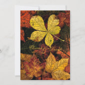 gouden herfstbladeren bruiloft kaart (Voorkant)