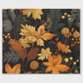 gouden herfstbladeren cadeaupapier (Vlak)