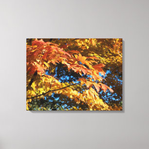 Gouden Herfstbladeren Canvasprint Canvas Afdruk