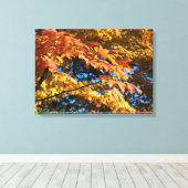 Gouden Herfstbladeren Canvasprint Canvas Afdruk (Insitu (Houten vloer))