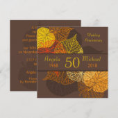 Gouden herfstbladeren Huwelijksjubileum Kaart (Voorkant / Achterkant)
