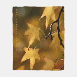 Gouden Herfstbladeren Kerstcadeau Fleece Deken