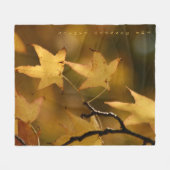 Gouden Herfstbladeren Kerstcadeau Fleece Deken (Voorkant (Horizontaal))