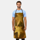 Gouden Herfstbladeren Kerstcadeau Schort (Gedragen)