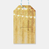 Gouden herfstbladeren rustieke bossen cadeaulabel (Achterkant)