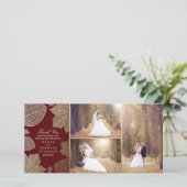 Gouden Herfstbladeren Trouwfoto Bedankt (Staand voorkant)