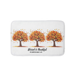 Gouden herfstbomen fijne Thanksgiving groet Badmat