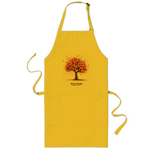 Gouden herfstbomen fijne Thanksgiving groet Lang Schort (Voorkant)