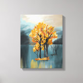 Gouden herfstbomen op Blue Lake Canvas (Voorkant)