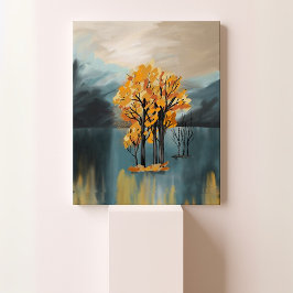 Gouden herfstbomen op Blue Lake Canvas