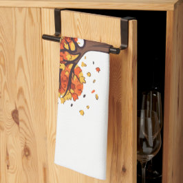 Gouden Herfstbomen Prettig Thanksgiving-feest Theedoek