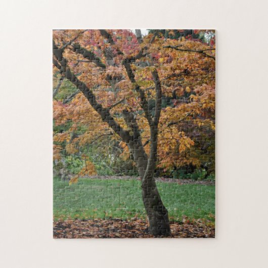 Gouden herfstboom legpuzzel (Verticaal)