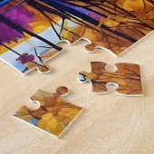 Gouden herfstbos bij het meer legpuzzel (Zijkant)