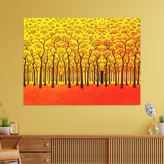 Gouden Herfstbos Canvas Afdruk (Insitu (Woonkamer))