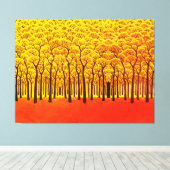 Gouden Herfstbos Canvas Afdruk (Insitu (Houten vloer))