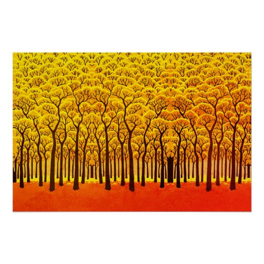 Gouden Herfstbos Perfect Poster (Voorkant)