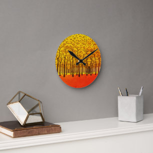Gouden Herfstbos Ronde Klok