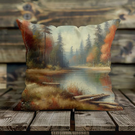 Gouden Herfstbosreflecties Kussen