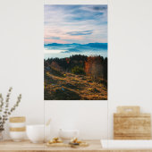 Gouden herfstdag boven de wolken poster (Keuken)