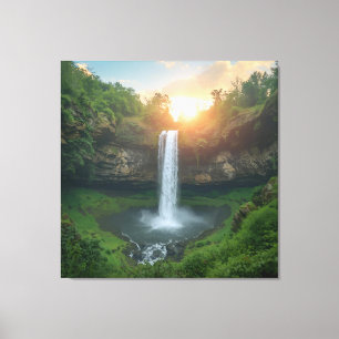 Gouden Herfsten bij Dusk - Rustige Natuur Wall Art Canvas Afdruk