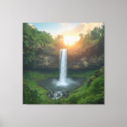 Gouden Herfsten bij Dusk - Rustige Natuur Wall Art Canvas Afdruk (Voorkant)