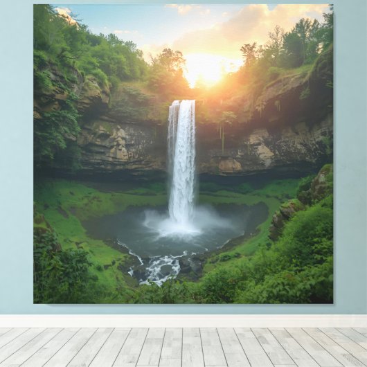 Gouden Herfsten bij Dusk - Rustige Natuur Wall Art Canvas Afdruk (Insitu (Houten vloer))