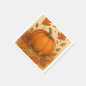 Gouden herfstpompoen en vallende bladeren servet (Hoek)