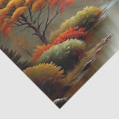 Gouden Herfstrivier Scène Landschap Decoupage Tissuepapier (Detail)