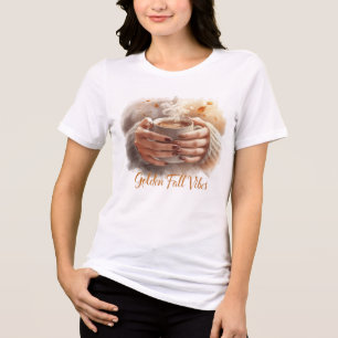 Gouden herfststemming T-shirt – knusse herfst koff