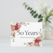 Gouden herinneringen: 50 jaar liefde vieren feestdagenkaart (Staand voorkant)