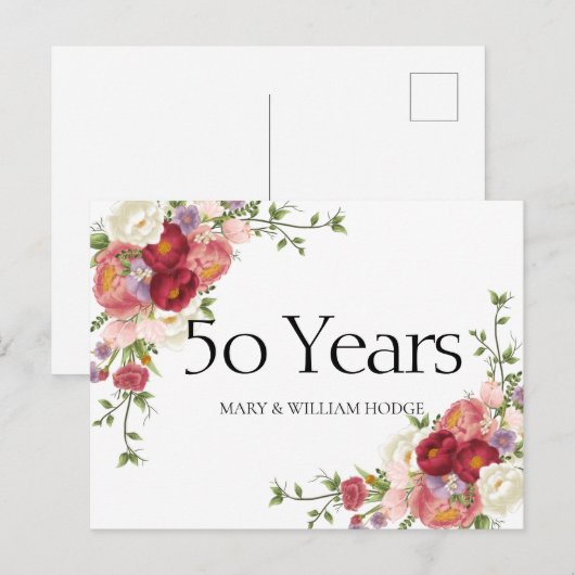 Gouden herinneringen: 50 jaar liefde vieren feestdagenkaart (Voorkant / Achterkant)