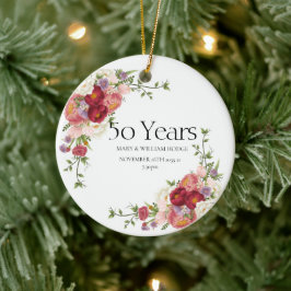 Gouden herinneringen: 50 jaar liefde vieren keramisch ornament