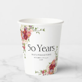 Gouden herinneringen: 50 jaar liefde vieren papieren bekers