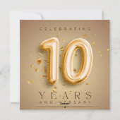 Gouden Herinneringen: Modern AnniversaFlat Feestdagenkaart (Achterkant)