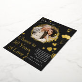 Gouden herinneringen vieren 50 jaar liefde folie uitnodiging (Gedraaid)