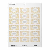 GOUDEN HERRINGBONE / CHEVRON KUNSTWERK ADRESETIKET ETIKET (Full Sheet)