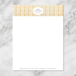 GOUDEN HERRINGBONE / CHEVRON KUNSTWERK Letterhead Briefhoofd Sjabloon